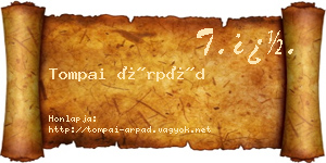 Tompai Árpád névjegykártya