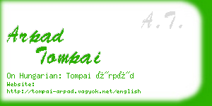 arpad tompai business card